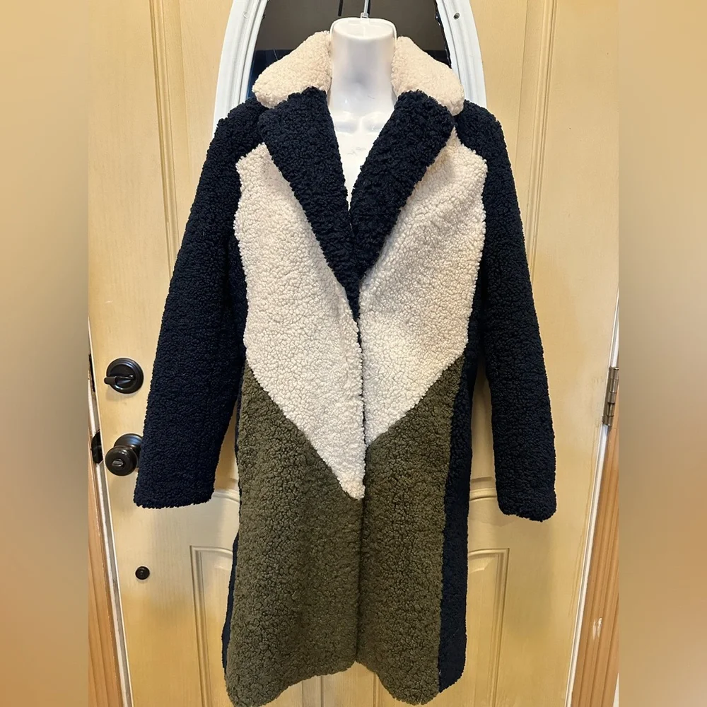 J. Crew Colorblock Sherpa Coat - Picture 2 of 16